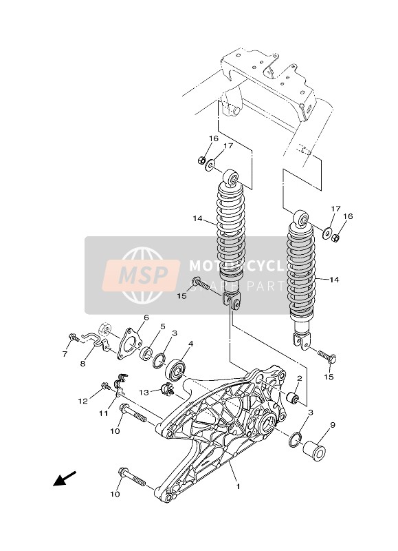 Yamaha TRICITY 155 2020 Bras arrière & Suspension pour un 2020 Yamaha TRICITY 155